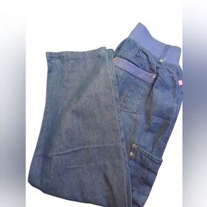 NWOT Woman Within 100% Cotton Blue Denim Jeans with Elastic Waistband Modern Fit